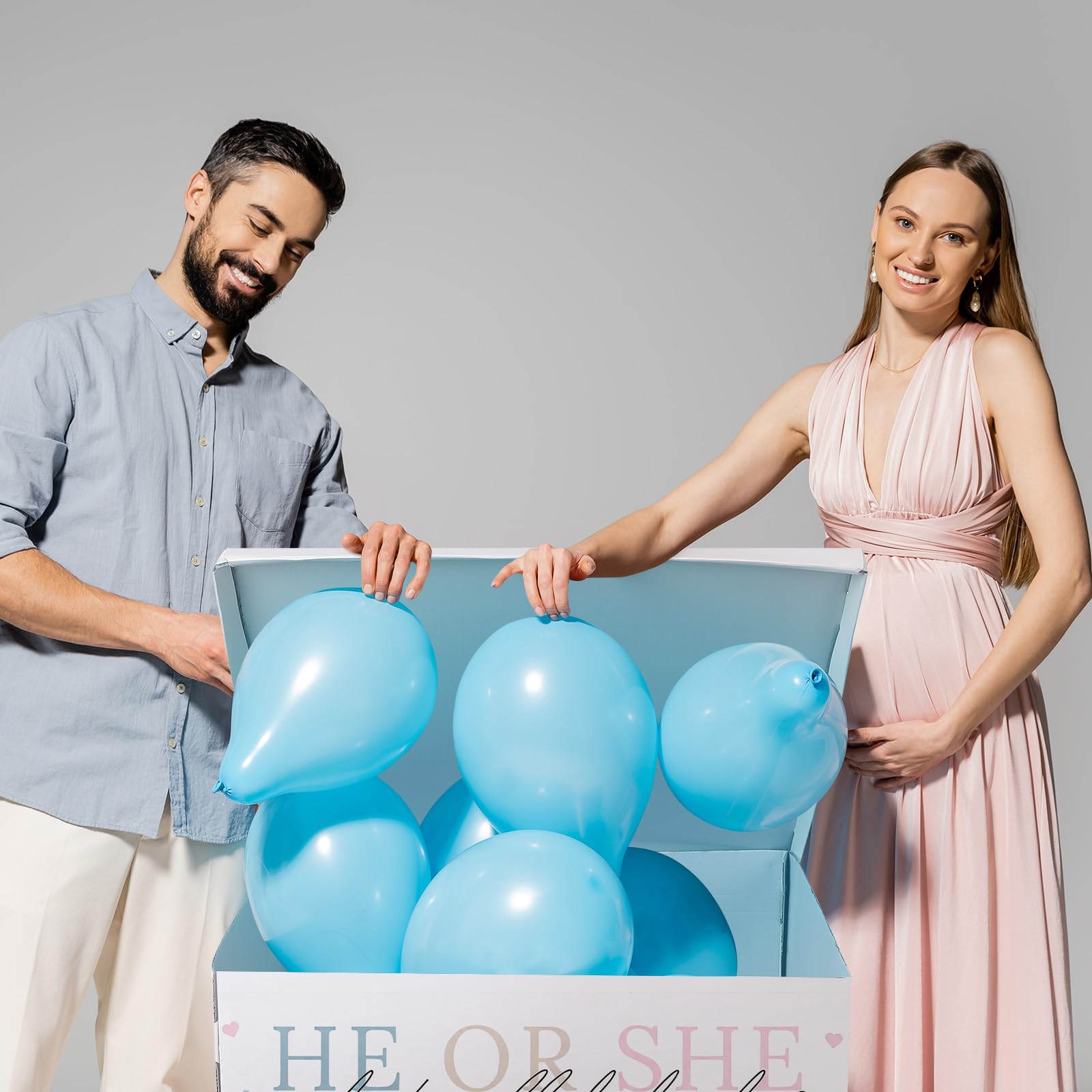 AmazingSpark 28in Giant Gender Reveal Gift Box with Lid Kit Oversized Gender Reveal Balloon Box