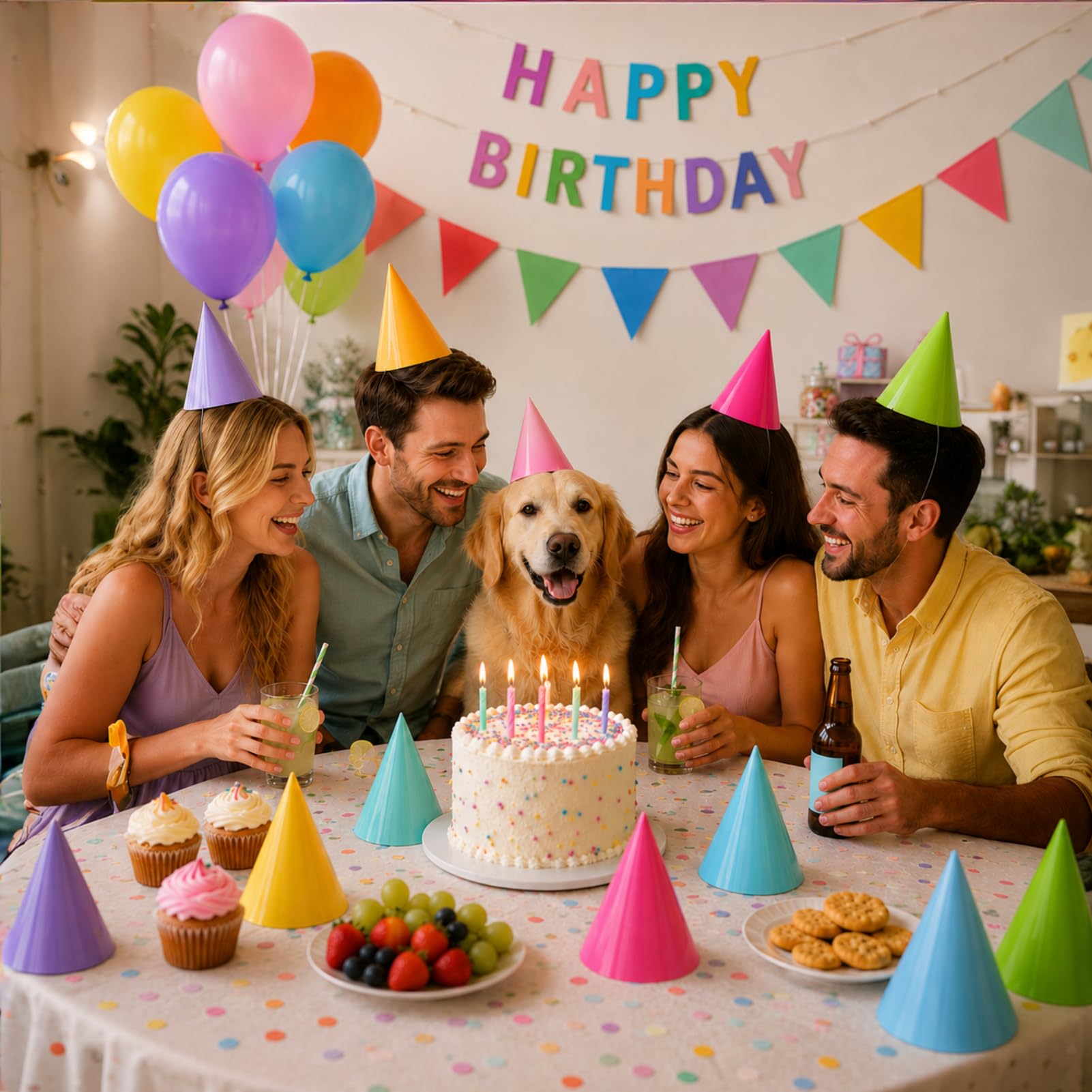 Fvumhlaoog 16PCS Pre-Assembled Party Hats for Kids|Birthday Hats for Adults