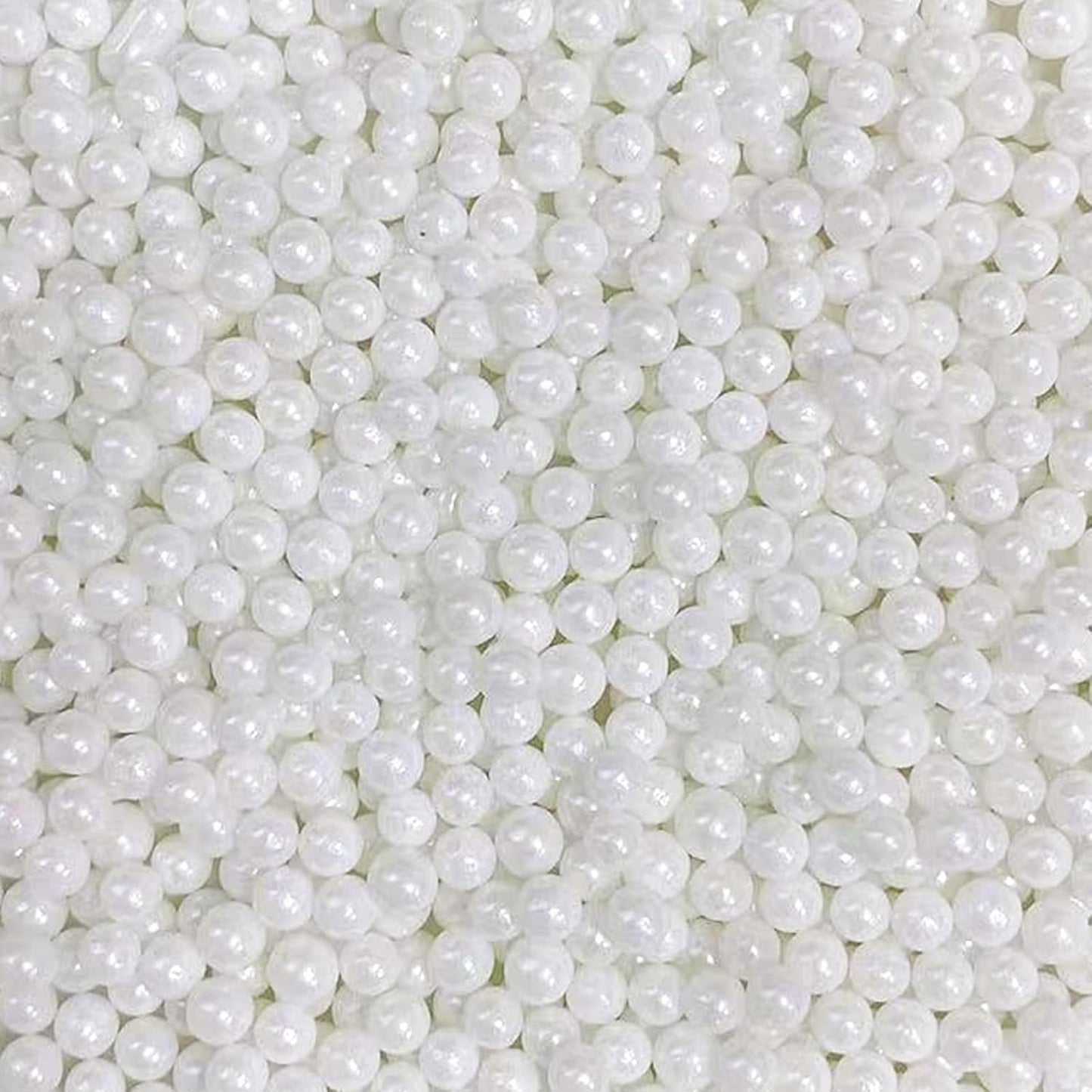 Sentovac 4mm White Pearl Sprinkles Edible Cake Decorating Sugar Candy Cookie Cake Cupcake Topper Ice Cream Baking Decorations Halloween Christmas Valentines Wedding Supplies
