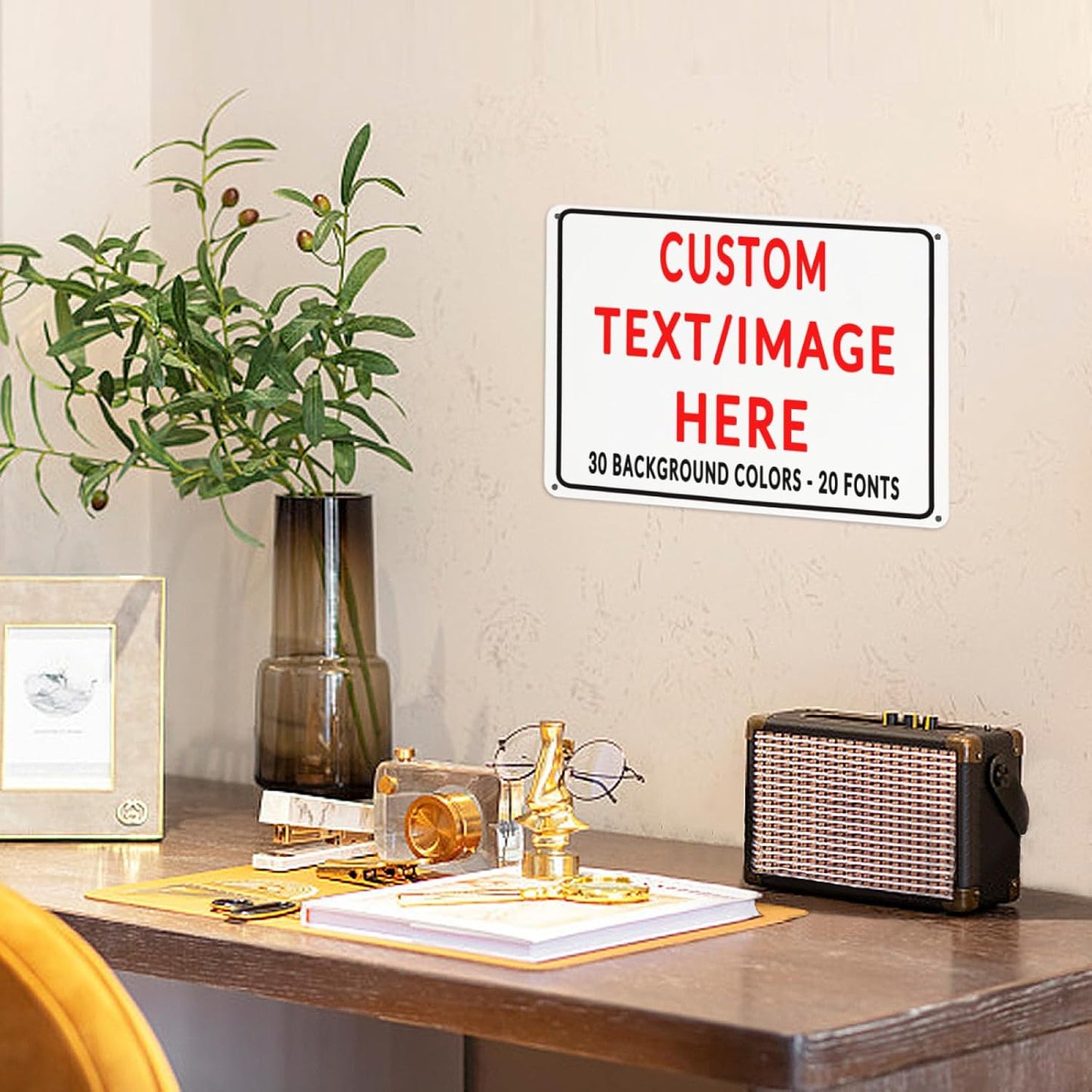 Custom Sign Personalized Custom Metal Sign, Customize For Office, Business, Workplace, Office, Home, Delivery Signs 12x17