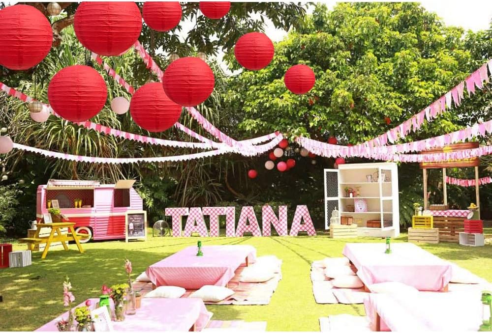 BEISHIDA Red Round Paper Lanterns Decorative Hanging Asia Chinese Japanese Paper Lanterns Lamp for Birthday Wedding Baby Bridal Shower Christmas Home Decor Party Decoration（10 Packs）