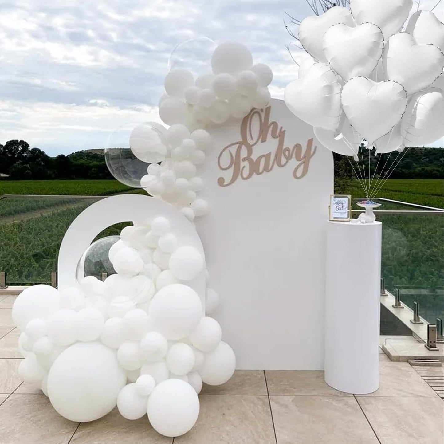 TONIFUL 15Pcs 18 Inch White Heart Balloons White Heart Shape Foil Mylar Balloons Decoration for Birthday Valentine's Day Wedding Bridal Shower Anniversary Engagement Party Supplies