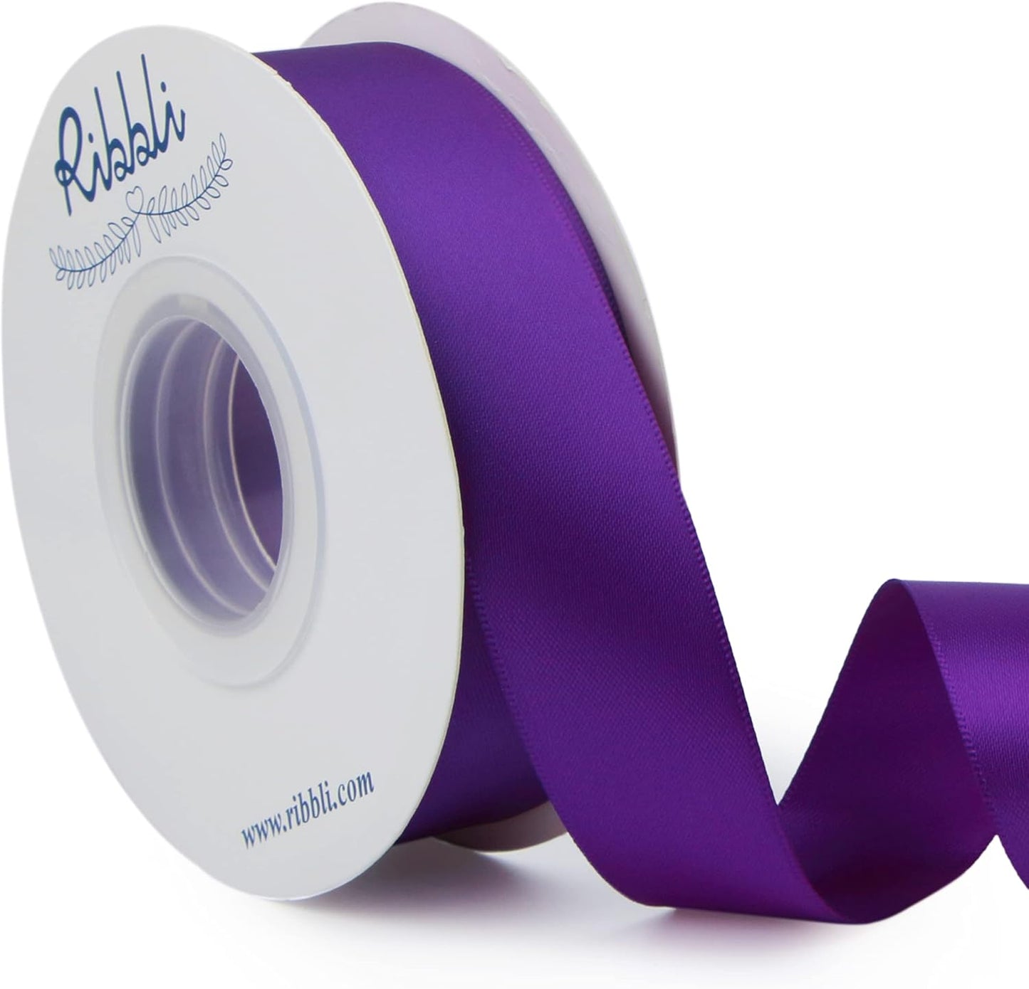 Ribbli Purple Double Faced Satin Ribbon,1” x Continuous 25 Yards,Use for Craft Bows Bouquet, Gift Wrapping, Wedding Decoration, Floral Arrangement