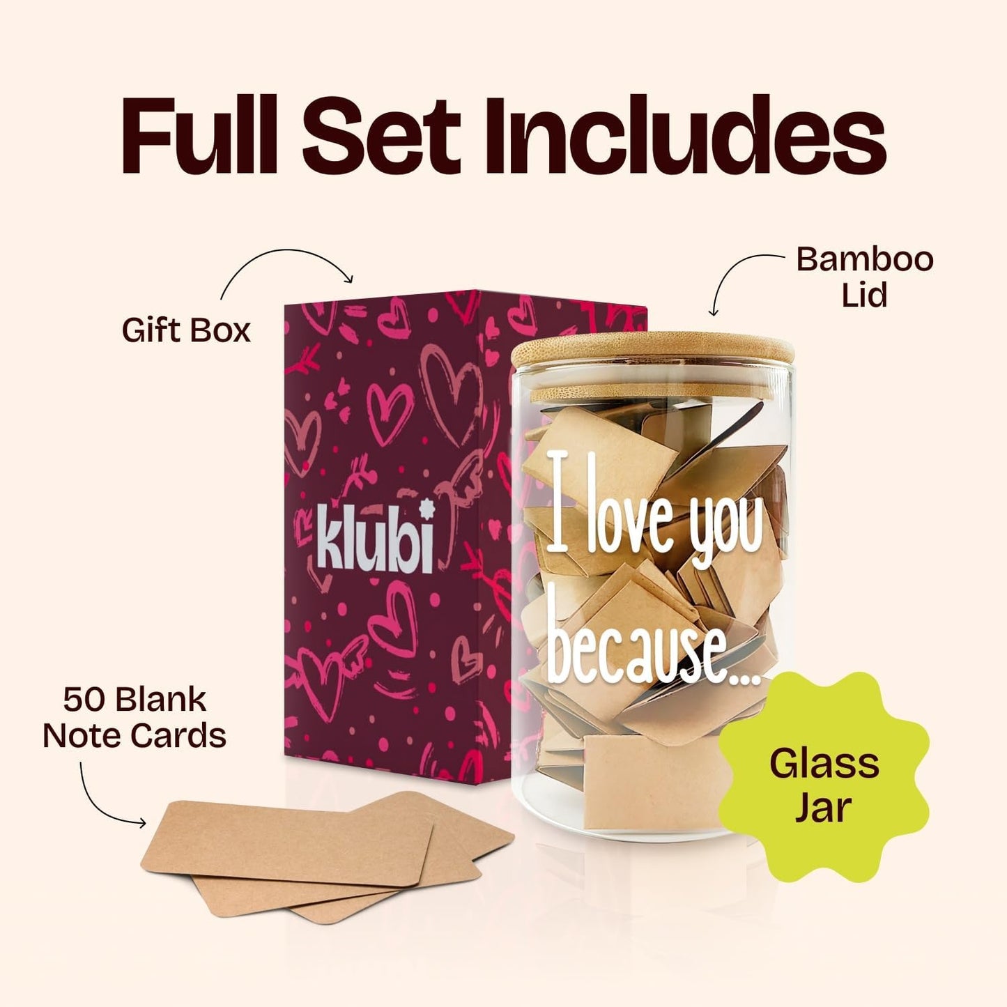 Girlfriend Boyfriend Birthday Gifts I Love You Because Jar Love Note Cup 50 Little Notes In a Jar With Notes Anniversary Present for Men Women Message In The Bottle Gift for Him Reasons Why I Love You