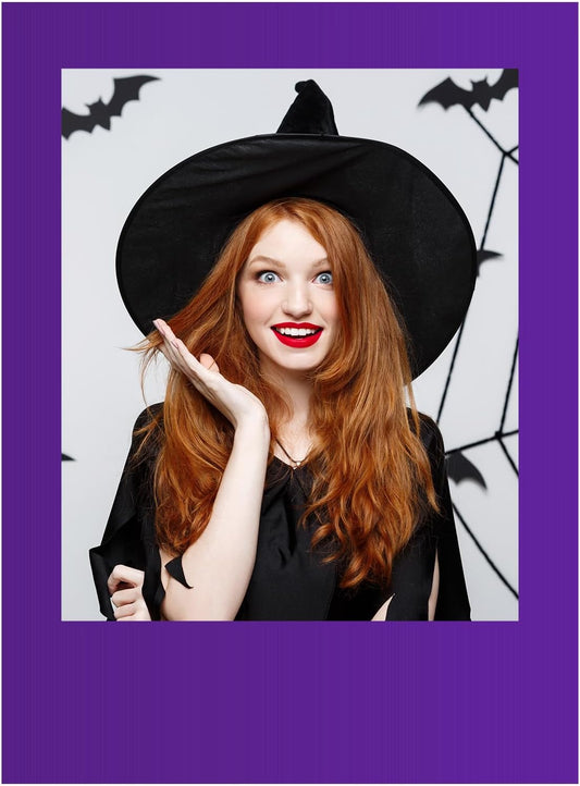 32 x 24 Inch Large Blank DIY Photo Booth Props Picture Frame Party Frame DIY Photo Booth Props Selfie for Birthday, Graduation, Christmas Holiday Party(Purple,Halloween)