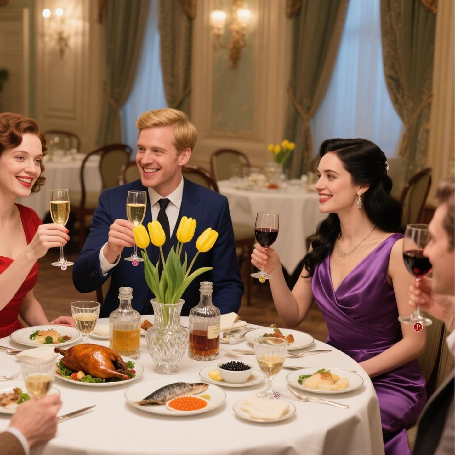 Wine Glass Charms Wine Charms for Stem Glasses Glass Markers Identifiers Tags for Christmas Tasting Party Favors Decorations