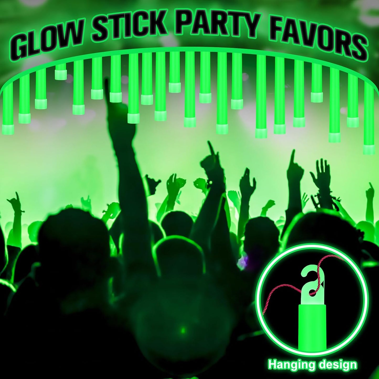 Sotiff 200 Pcs Bright 6 Inch Large Glow Sticks Bulk Emergency Glow in The Dark Sticks with 12 Hour Duration for Camping Hiking Outdoor Parties Activities Survival Storms Blackouts (Green)