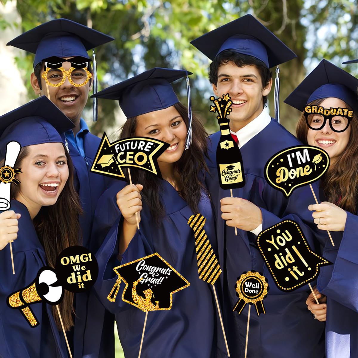 30Pcs Graduation Photo Booth Props Class of 2026 Graduation Decorations