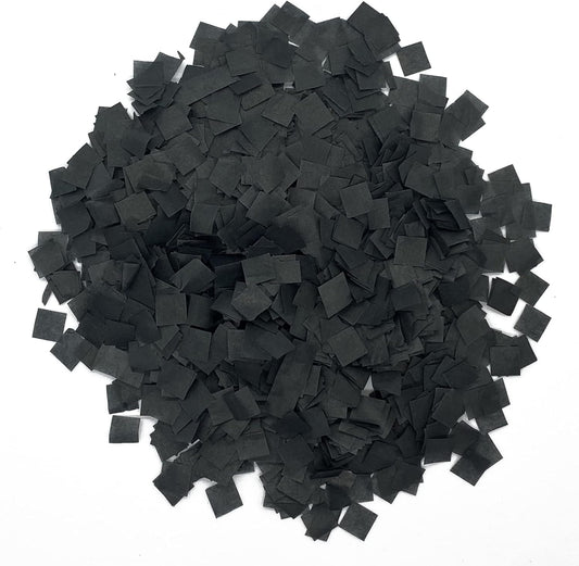Biodegradable Tissue Confetti Squares, Black Color – Ultimate Confetti Fluttering Tissue Paper Squares for Confeti Cannon and Launcher Use, Table Decorations, and More (20 Handfuls per Bag, 1 lb)