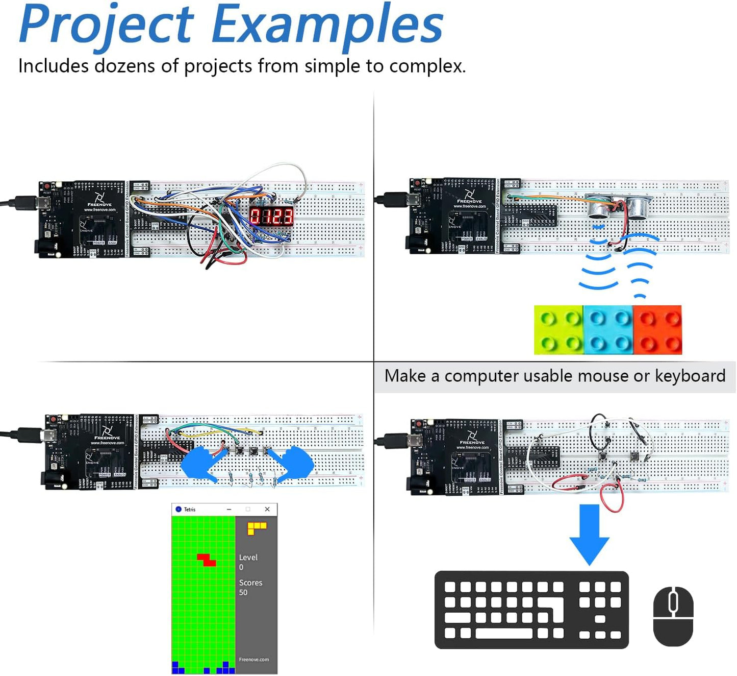 Freenove Complete Starter Kit with Board V5 Rev4 Mini (Compatible with Arduino IDE), Arm Cortex-M4 Microcontroller, 474-Page Detailed Tutorial, 343 Items, 90 Projects
