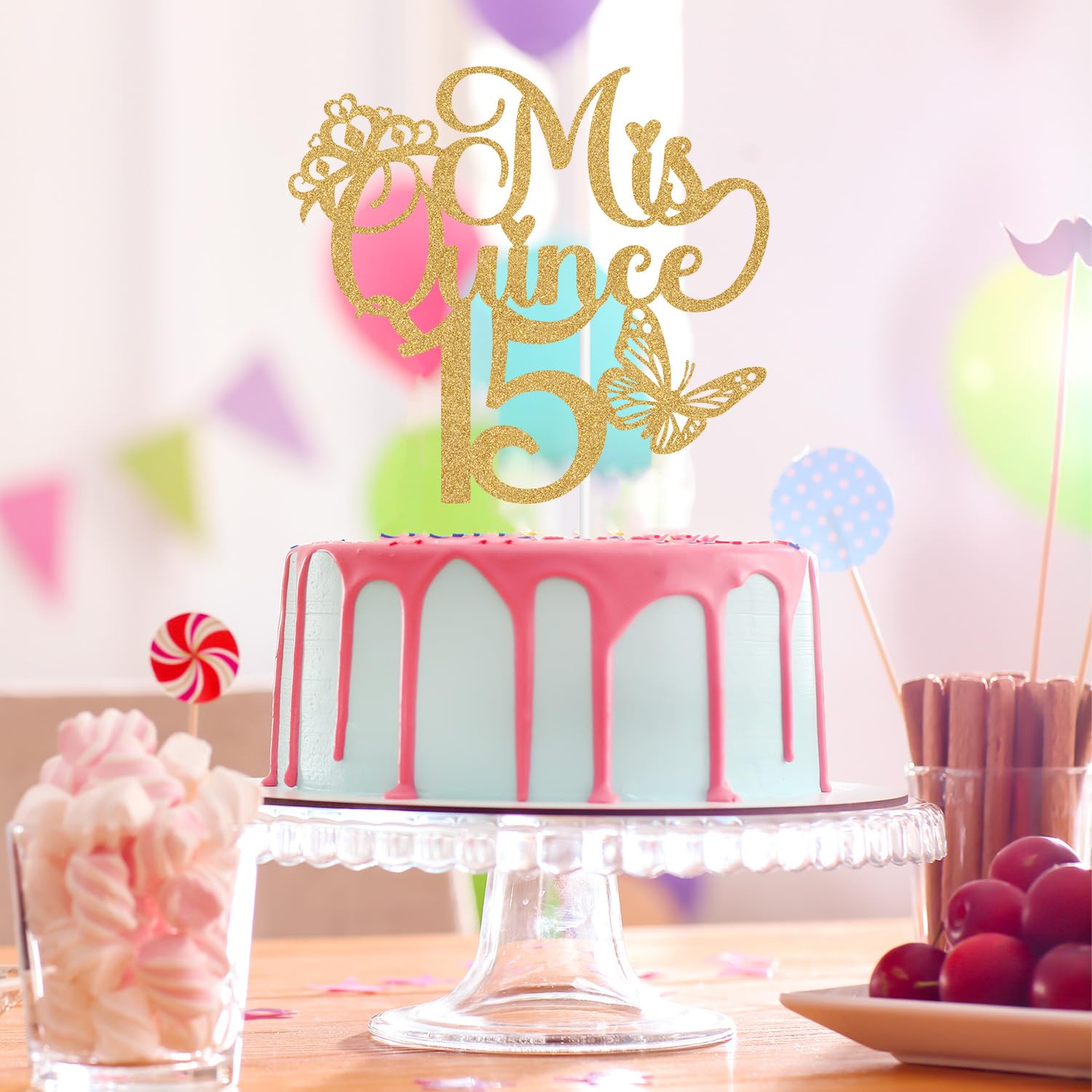 Mis Quince 15 Cake Topper, Mis Años 15, Feliz 15 Años, Cheers to 15 Years, Happy 15th Birthday