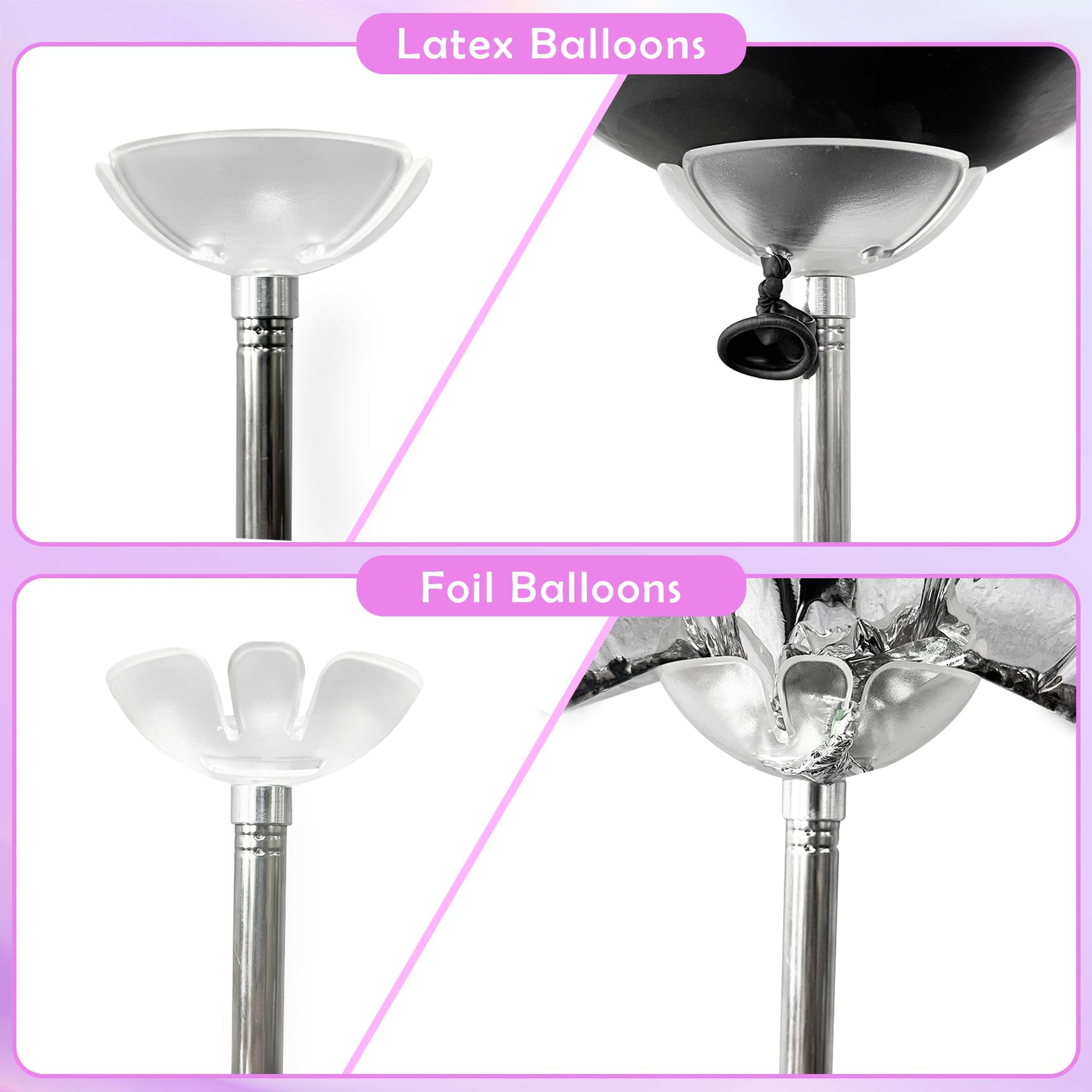 TekXYZ Telescoping Balloon Stand Set of 2, 1.5-7FT Adjustable Height