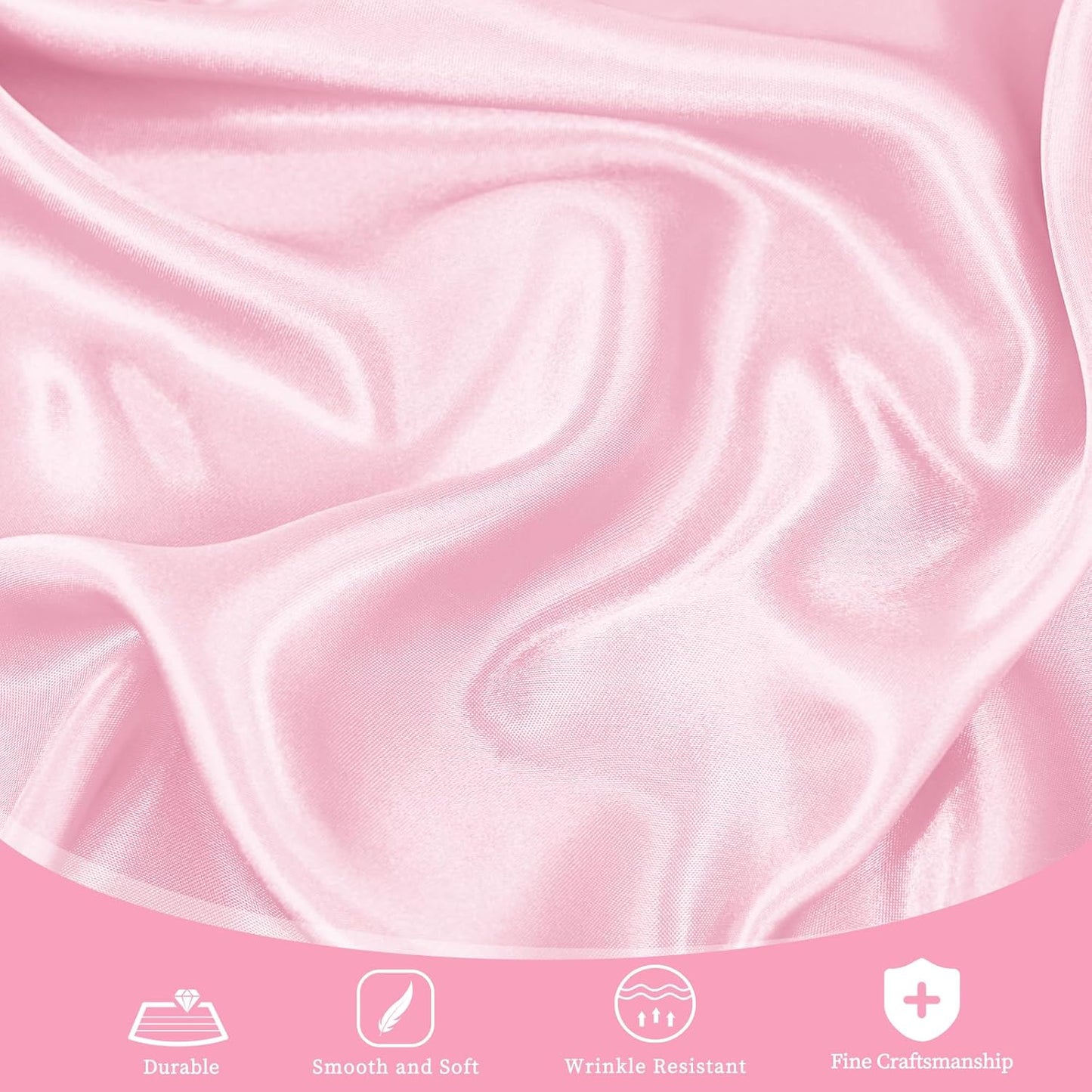 fani 12 Pack 108 Inch Light Pink Satin Tablecloth - Silky Round Tablecloth Overlay Smooth Fabric Table Cover, Bright Table Decoration for Wedding Party Banquet Events Restaurant Kitchen Dining