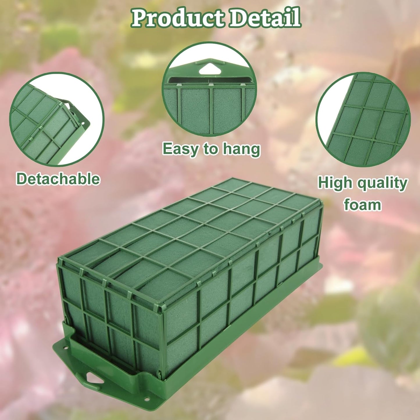 6 Pcs Floral Foam Cage, 11.8" x 4.5" x 3.1" Rectangle Flower Cage Holders with Floral Foam, Floral Arrangement Cage for Artificial Flowers, Fresh Flowers and Home Decoration