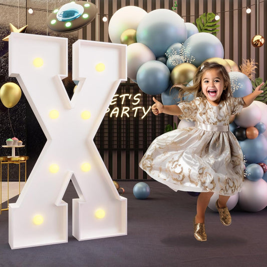 imprsv Marquee Light Up Letters, 3FT Marquee Letters for Birthday Baby Shower Wedding Decorations Light Up Letters for Engagement Party Decor, Large Marquee Letters for Party Decorations, Letter X