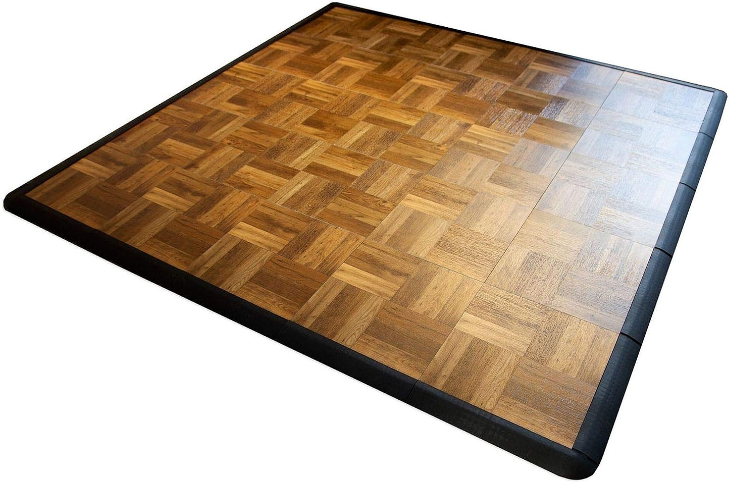 Big Floors 5X5DKOAKFLOOR Interlocking Lightweight Plastic Modular Dance Floor Kit (5' x 5'), Dark Oak, 45 Piece