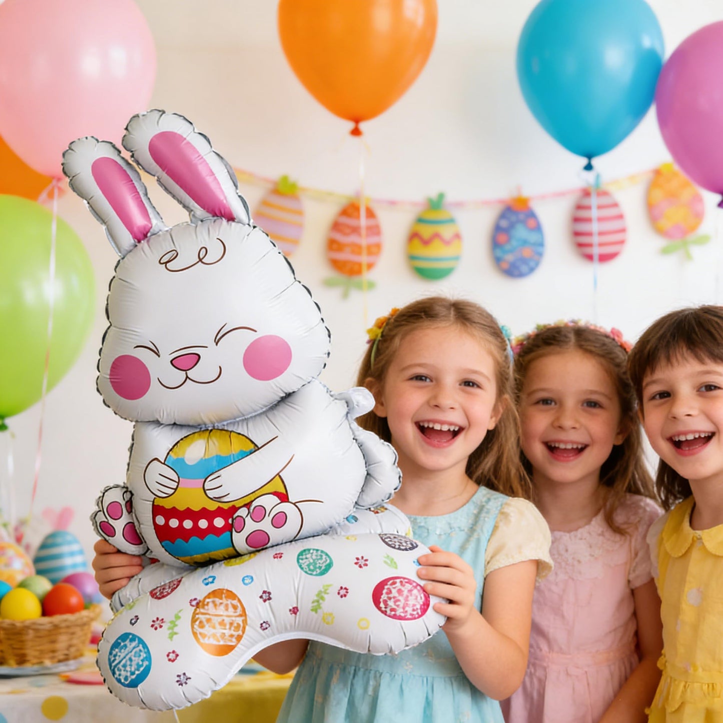 Easter Rabbits Themed Happy Birthday Party Decorations, Plates Napkins Cups Tableware, Bunny Egg