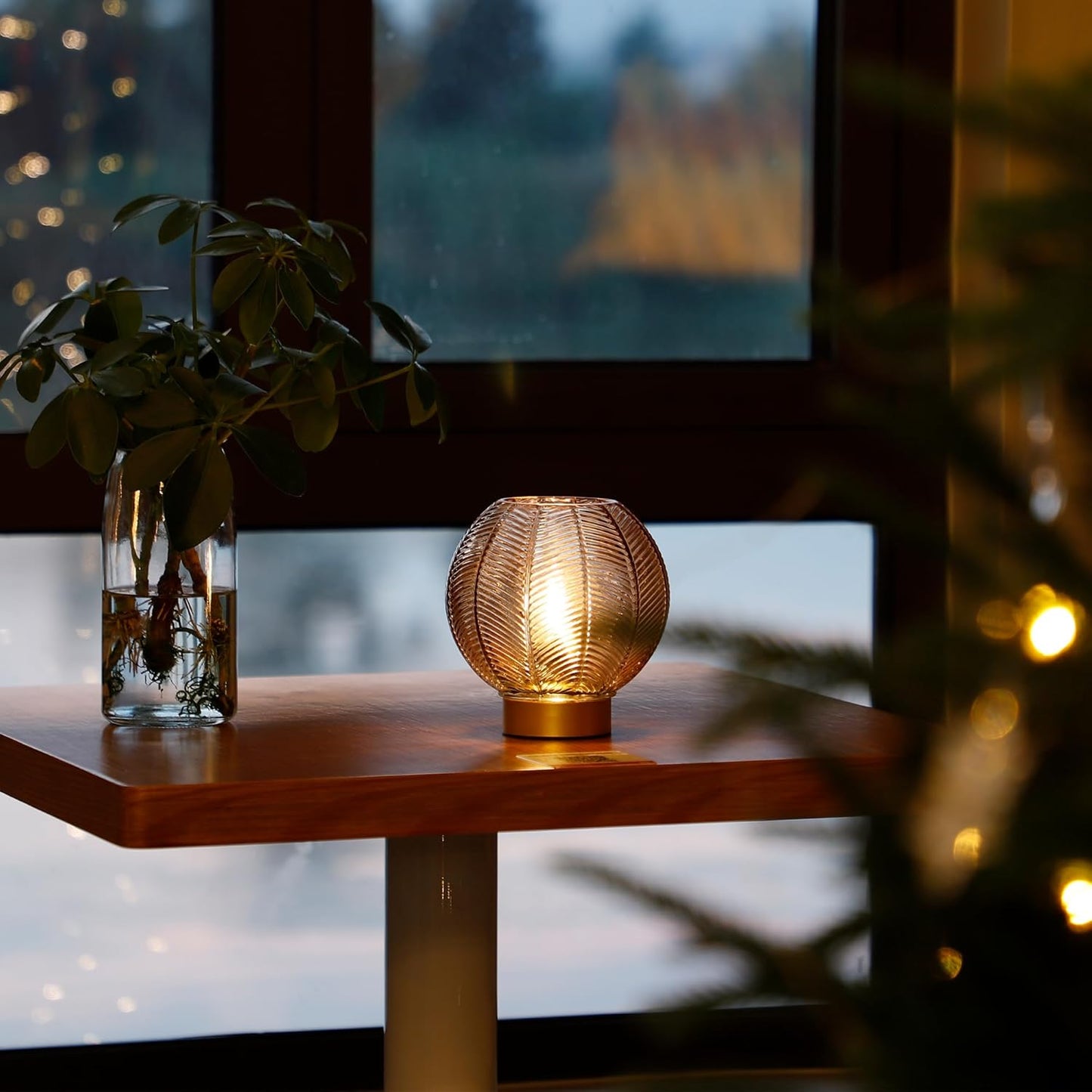 Battery Operated Lamp with Timer, Cordless Table Lamps with Bulb, Battery Powered Light, Small Lamps for Living Room Decorative Bedside for Corner Bedroom-Amber