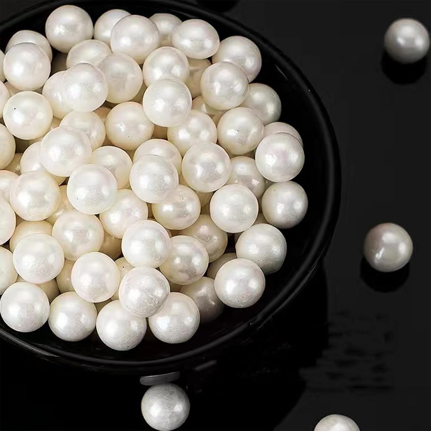 Sentovac 10mm White Pearl Sprinkles Large Edible Cake Decorating Sugar Candy Cookie Cake Cupcake Topper Ice Cream Baking Decorations Halloween Christmas Valentines Wedding Supplies