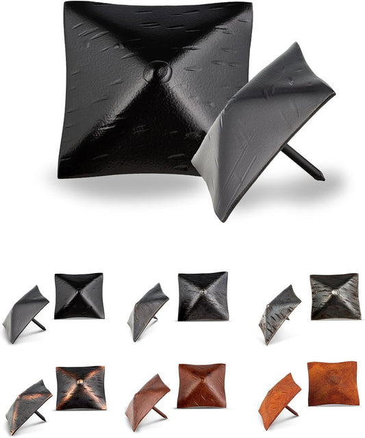 50 Pack 2" Square Head Iron Clavos Decorative Nails – Black – Handmade Rustic Square Fasteners for Farmhouse Shutters, Faux Wood Beams, Barn Doors, Shutters, and Gates – Ornamental Wood Accent