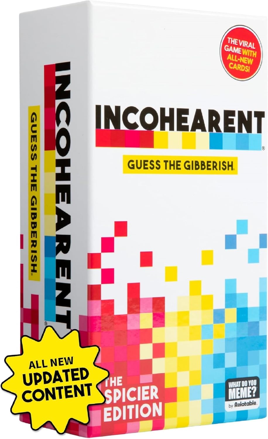 WHAT DO YOU MEME? Incohearent, The Guess The Gibberish Party Game by Relatable, A Funny Card Game for Adults, Great for Game Night Games, Includes 400 Cards, Instructions, and 1 Sand Timer