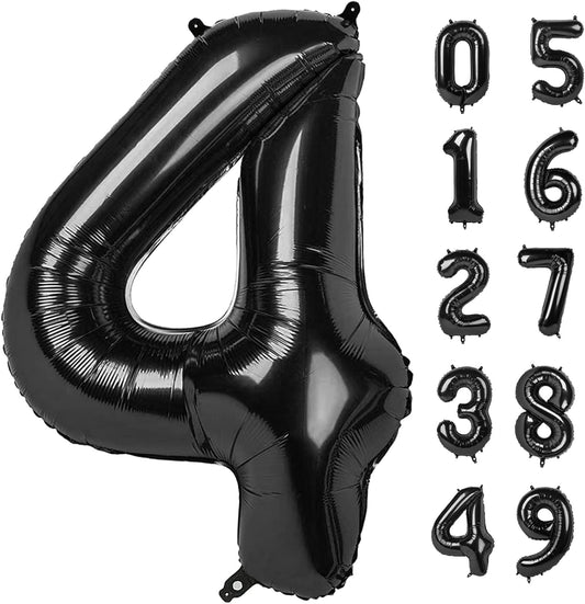 40 Inch Black Number Balloon 0-9(Zero-Nine), Big Size Happy Birthday Balloon, Foil Helium Big Number Balloon for Birthday Celebration Decorations Graduations Anniversary Photo Shoot