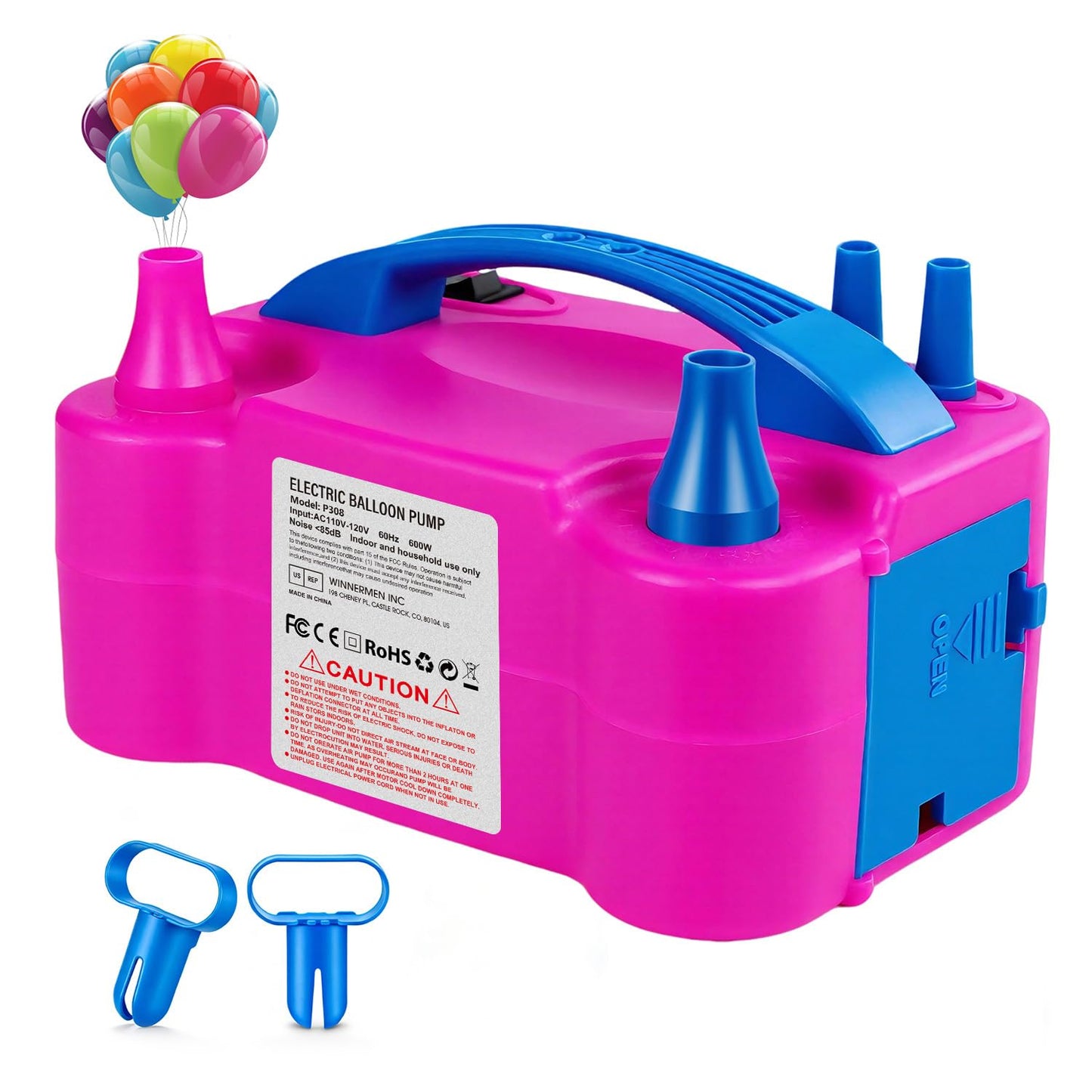 Motorenbau Electric Balloon Pump with Dual Nozzle & 2 Tying Tools