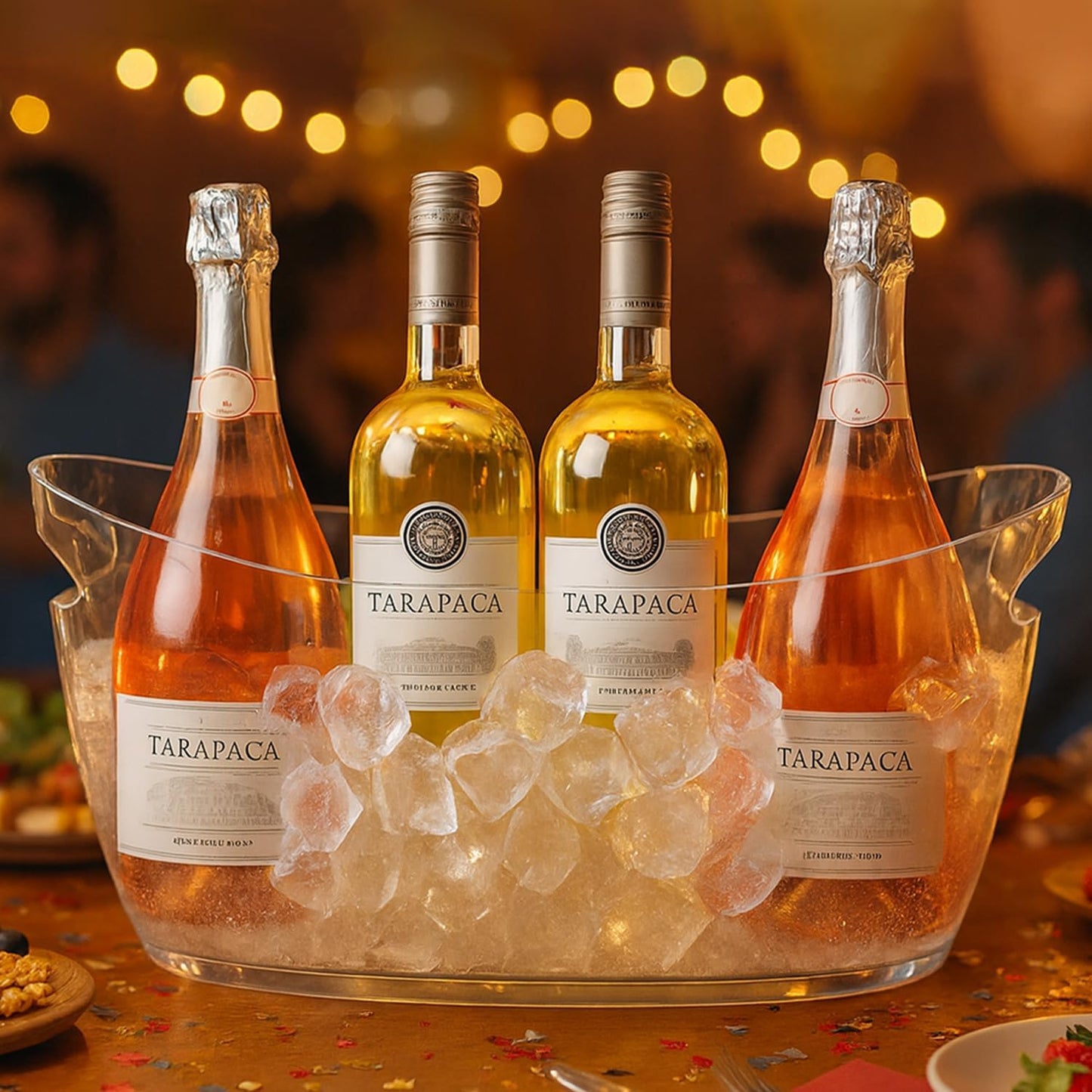 Ice Buckets for parties Wine Bucket, Clear Acrylic 5.5 Liter Plastic Tub for Drinks and Parties, Food Grade, Perfect for Wine, Champagne or Beer Bottles (2Pcs)