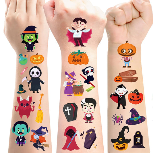 Halloween Temporary Tattoo for Kids - 260+ Unique Halloween Trick or Treat Tattoos Stickers for Boys and Girls Holiday Party Supplies Favors Halloween Goodie Bag Fillers 20 Sheets