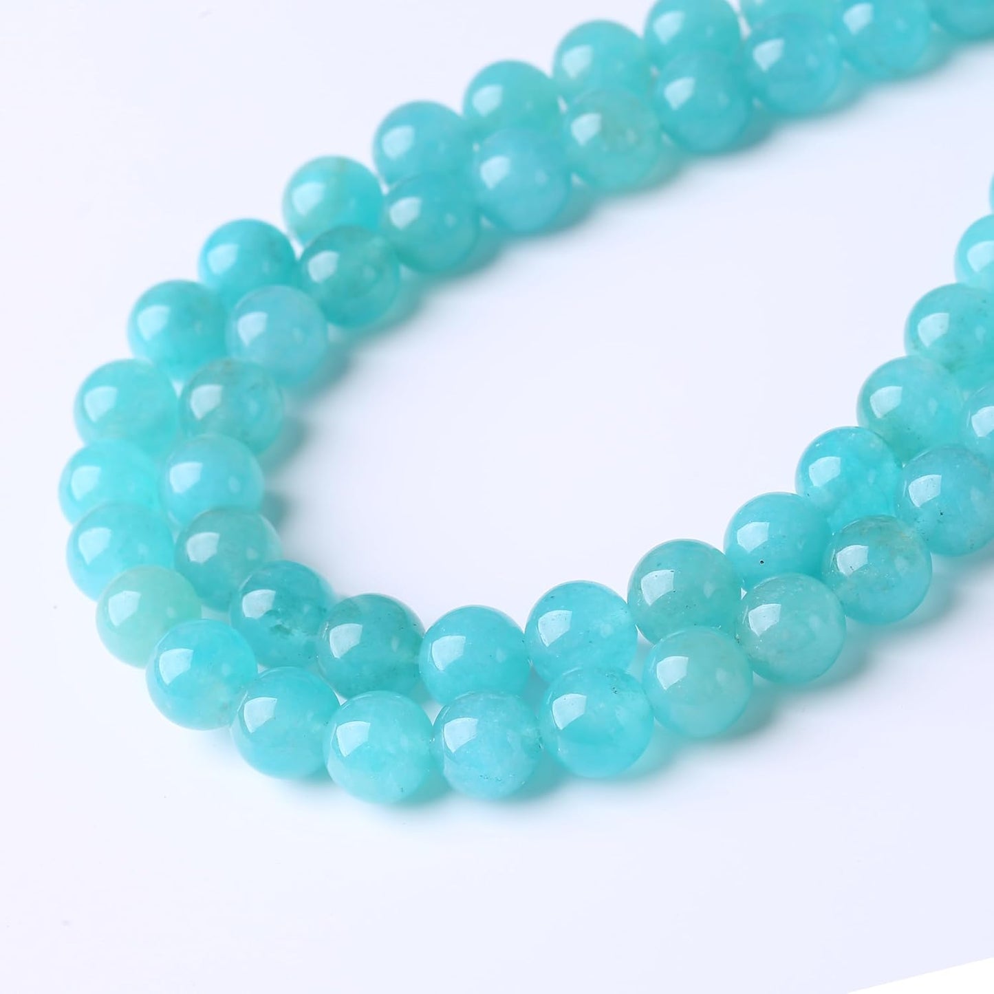 Blue Jade Stone Beads Gemstone Round Crystal Energy Jade Beads Stone Beads for Jewelry Making DIY Bracelet Necklace Jewelry Making 1 Strand 15.5inch 35PCS 10MM