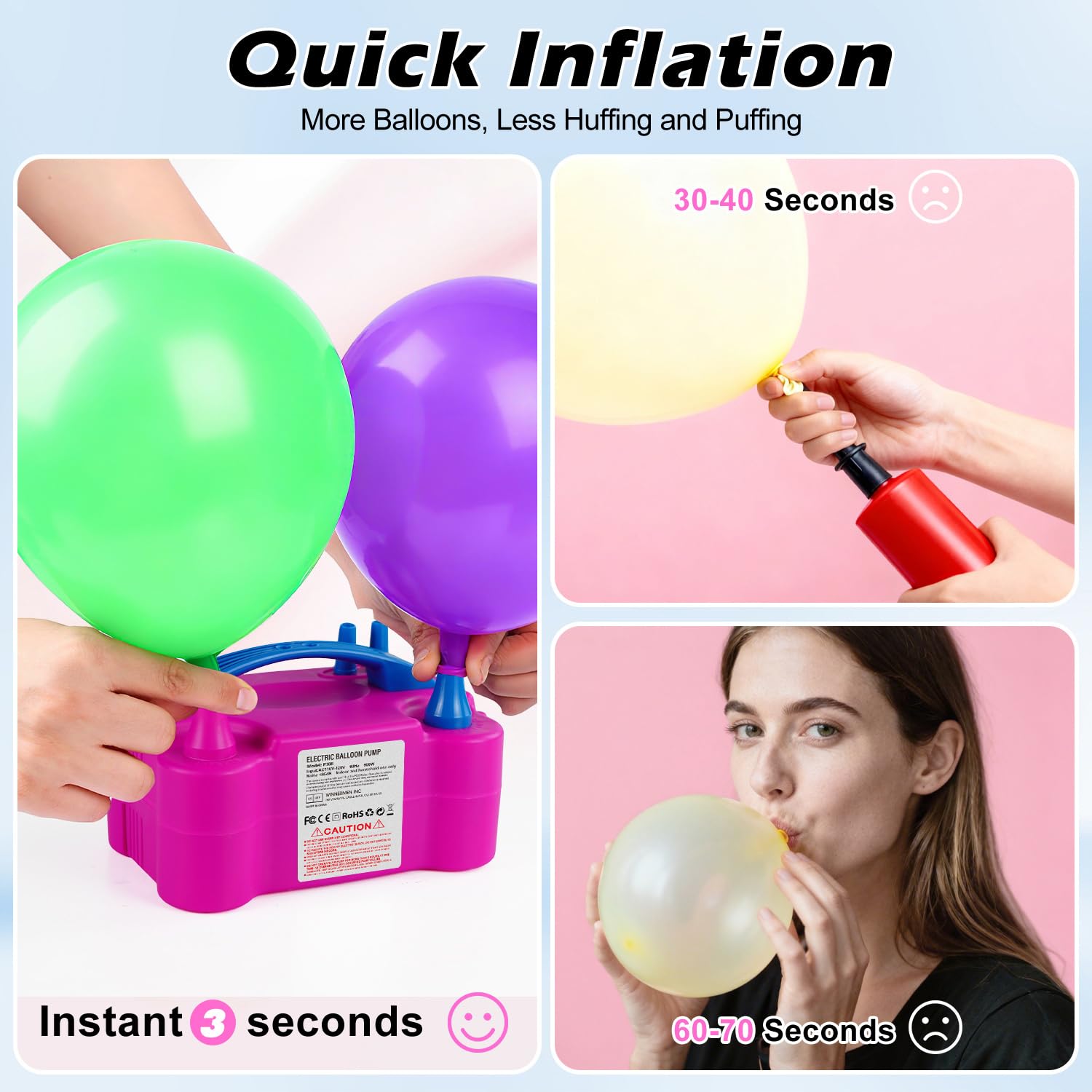 Motorenbau Electric Balloon Pump with Dual Nozzle & 2 Tying Tools