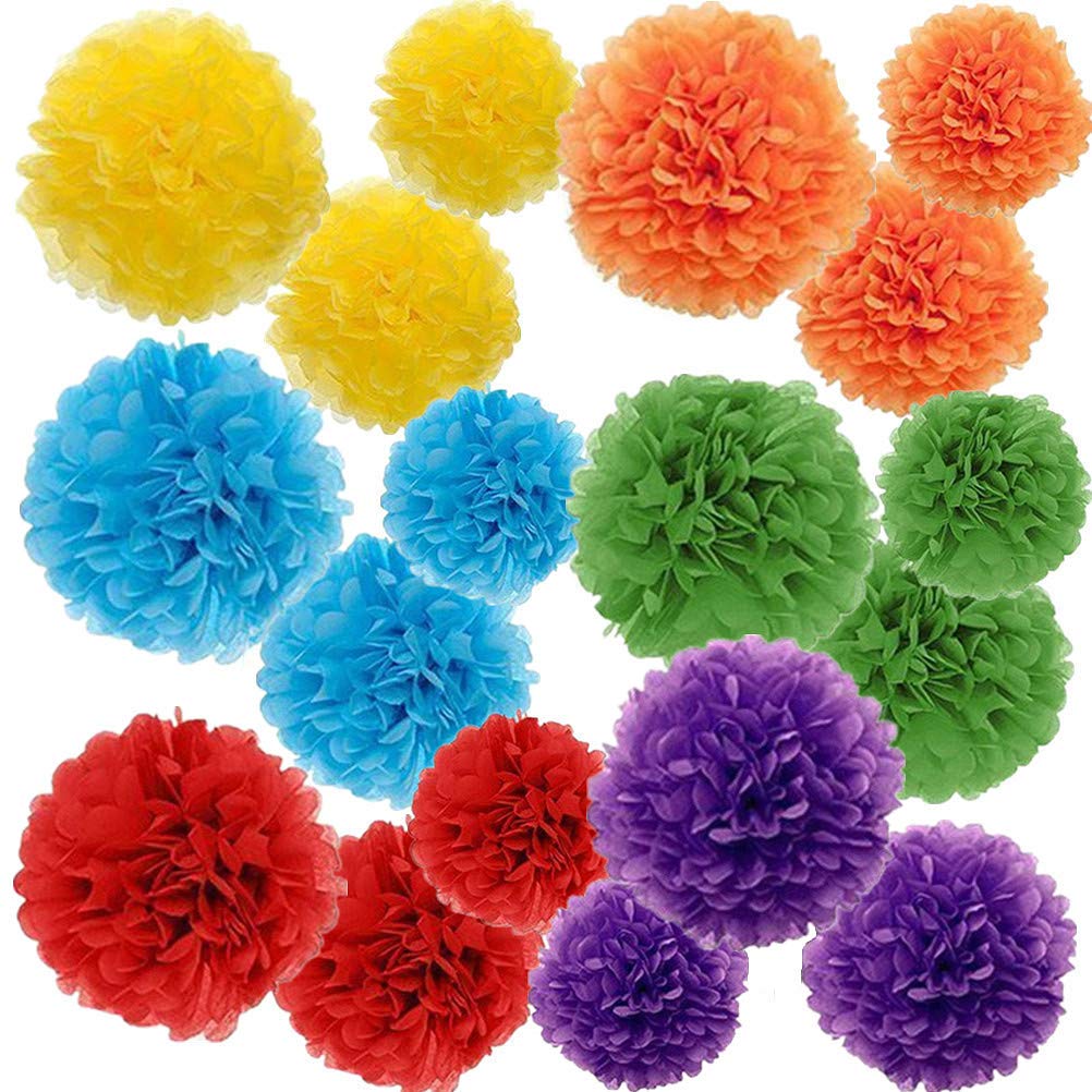 Gavoyeat Paper Pom Poms Color Tissue Flowers Birthday Celebration Wedding Party Halloween Christmas
