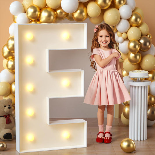 imprsv Marquee Light Up Letters, 3FT Mosaic Letters with Light for Baby Shower Graduation Party Decor, Large E for Engagement Wedding Party Decorations (Need to Assemble)