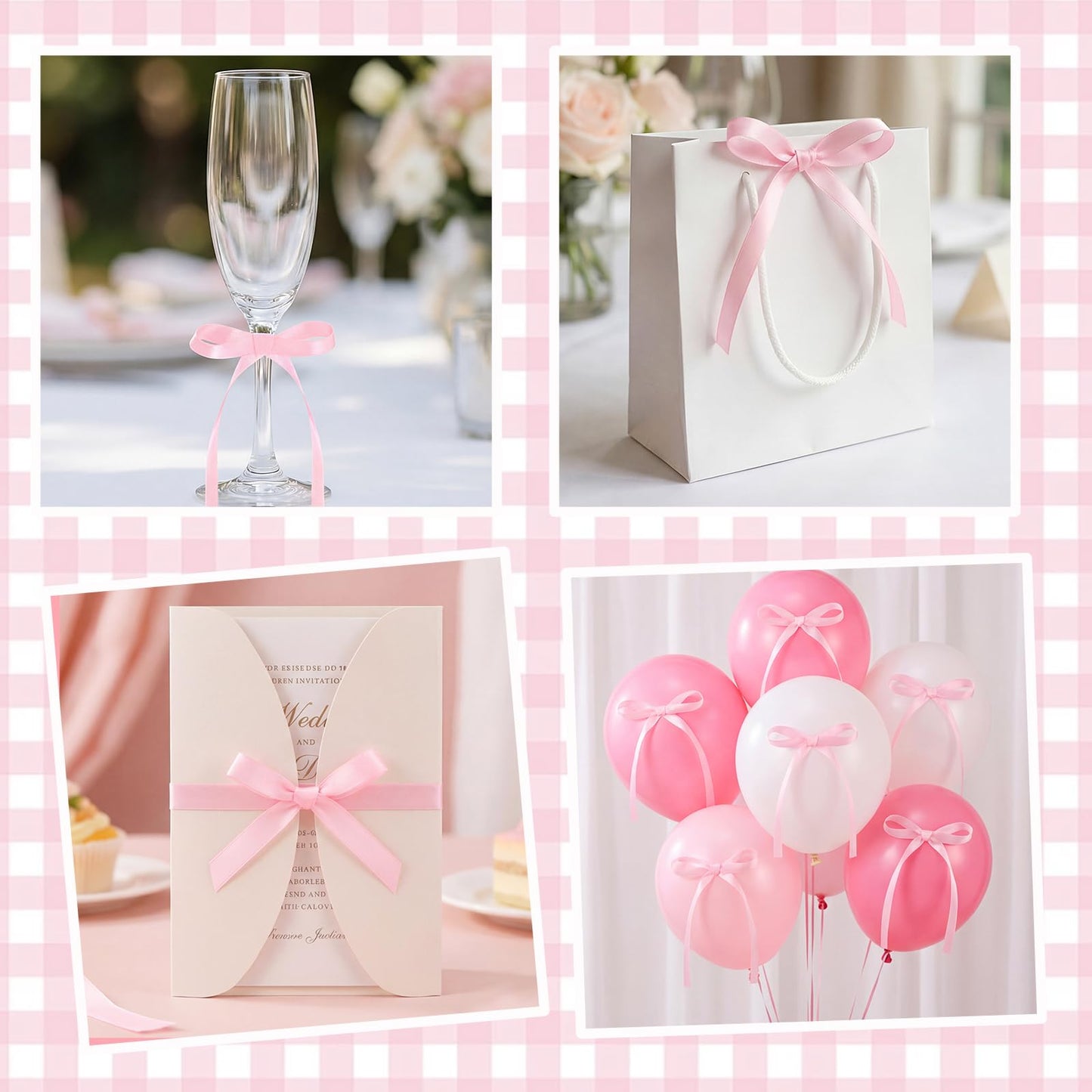 30 Pack Bow Cake Toppers Pink Ribbon Bows for Cake Back to School Decor