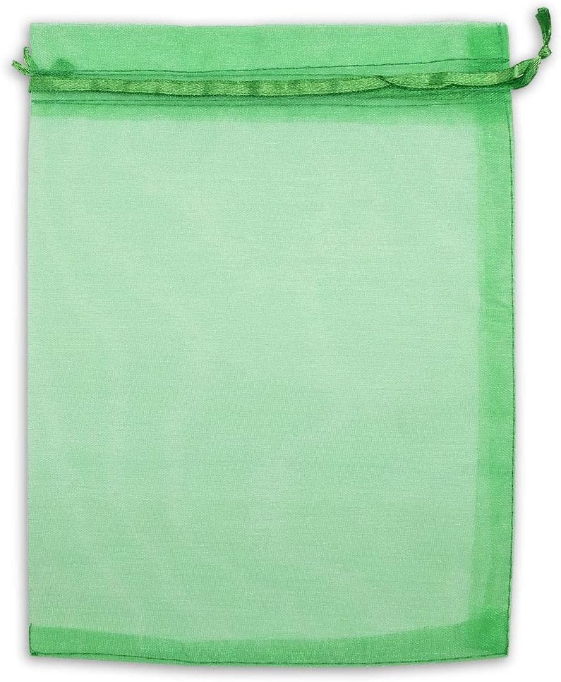 TheDisplayGuys 48-Pack 3x4 Light Green Sheer Organza Gift Bags with Drawstring, Jewelry Candy Treat Wedding Party Favors Mesh Pouch