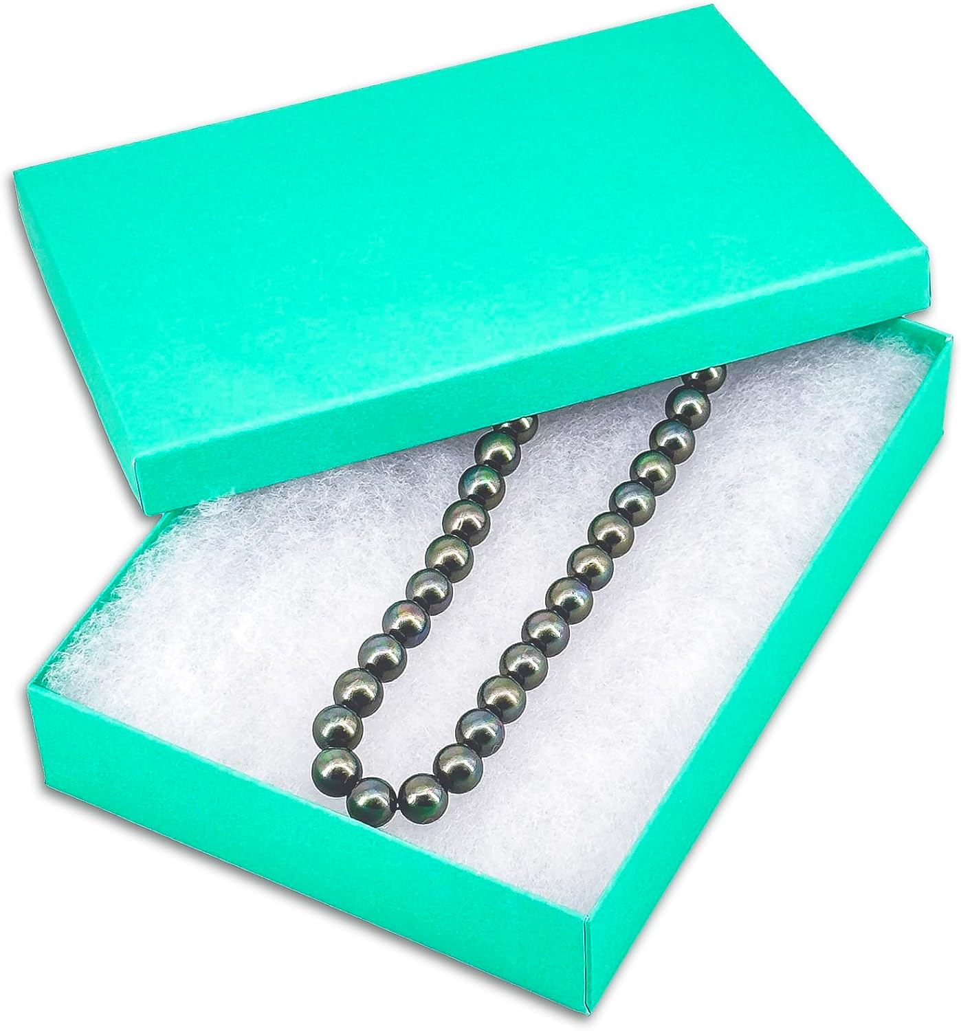 TheDisplayGuys - 25-Pack #53 Kraft Paper Cardboard Gift Boxes/Jewelry Cases w. Cotton Padding & Lid - Teal Green - (5.4" x 3.9" x 1.0")