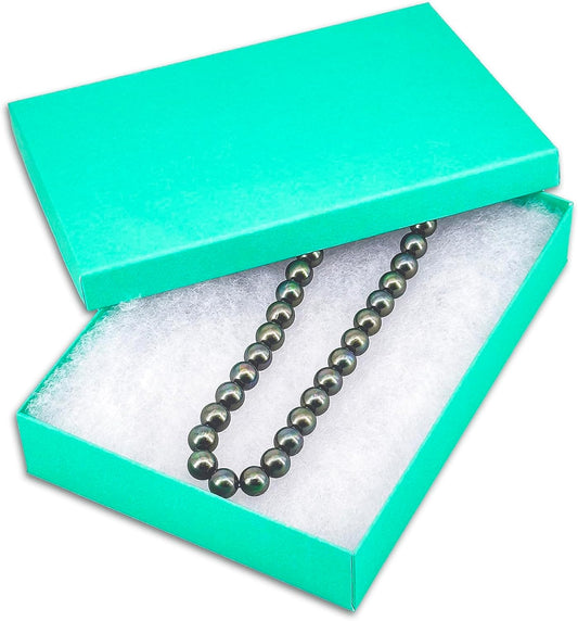 TheDisplayGuys - 25-Pack #53 Kraft Paper Cardboard Gift Boxes/Jewelry Cases w. Cotton Padding & Lid - Teal Green - (5.4" x 3.9" x 1.0")