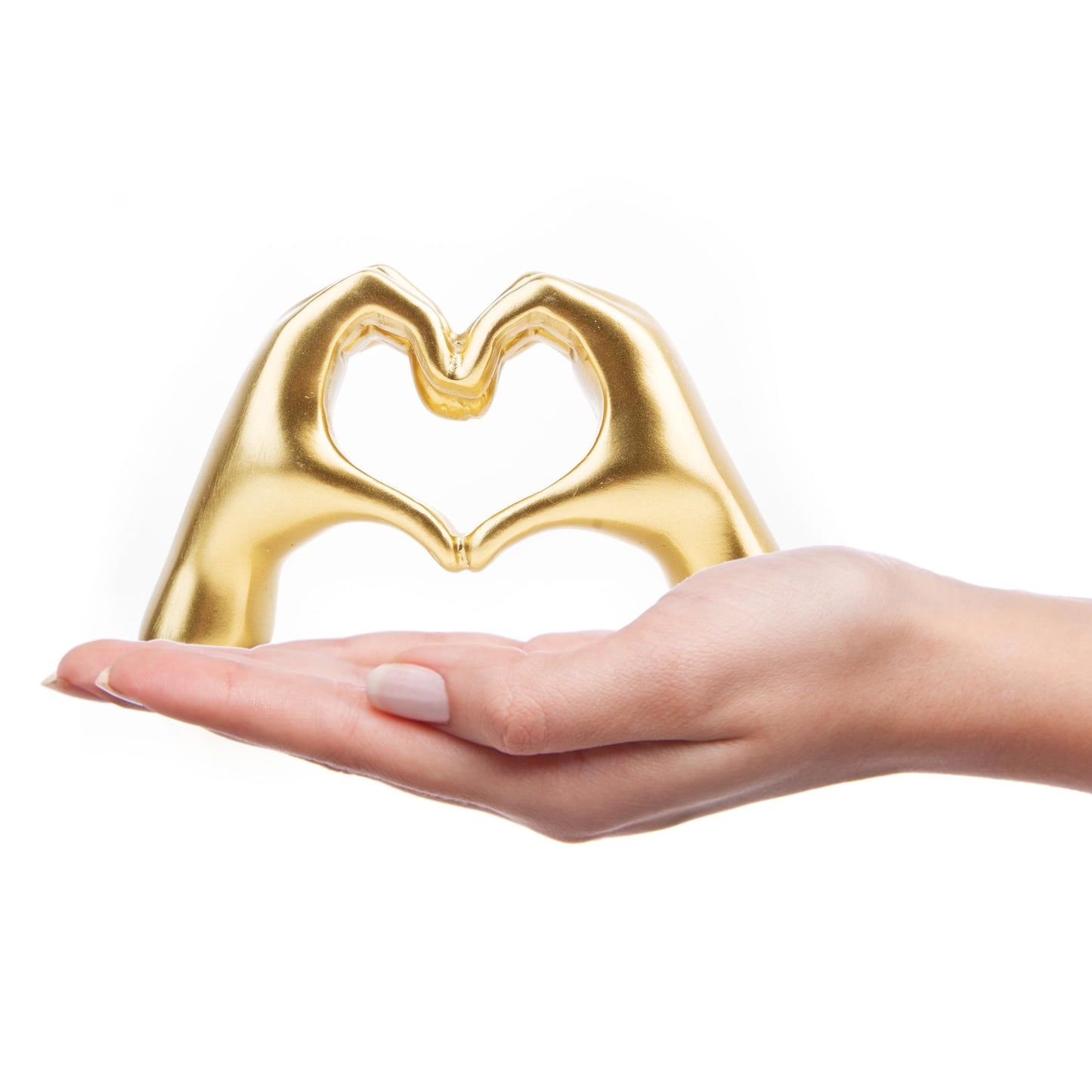 Small Heart Hands Sculpture Decor for Living Room Bedroom Bookshelf Coffe Table and Office Display
