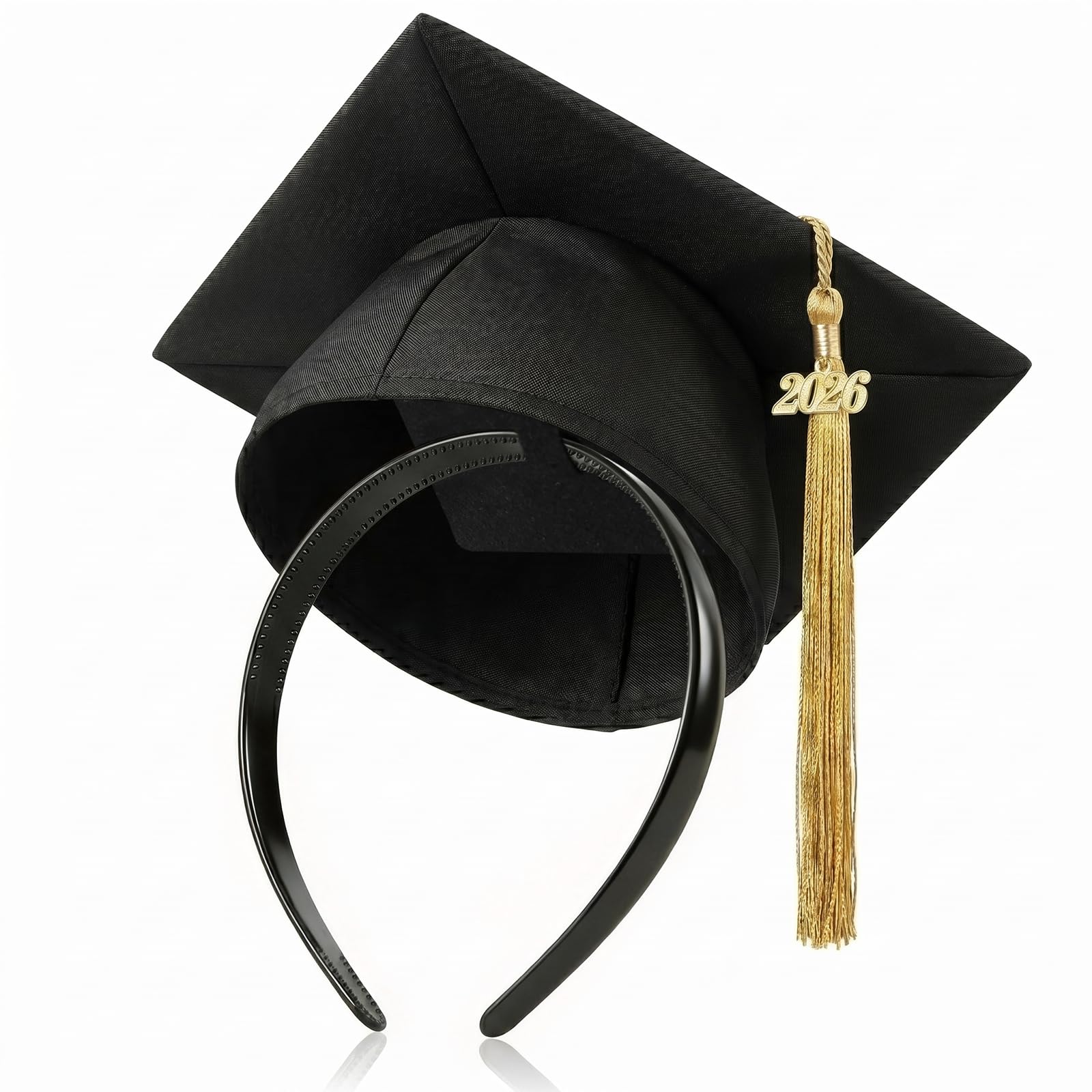 GIURKUU Black Graduation Cap Headband for Graduation Day