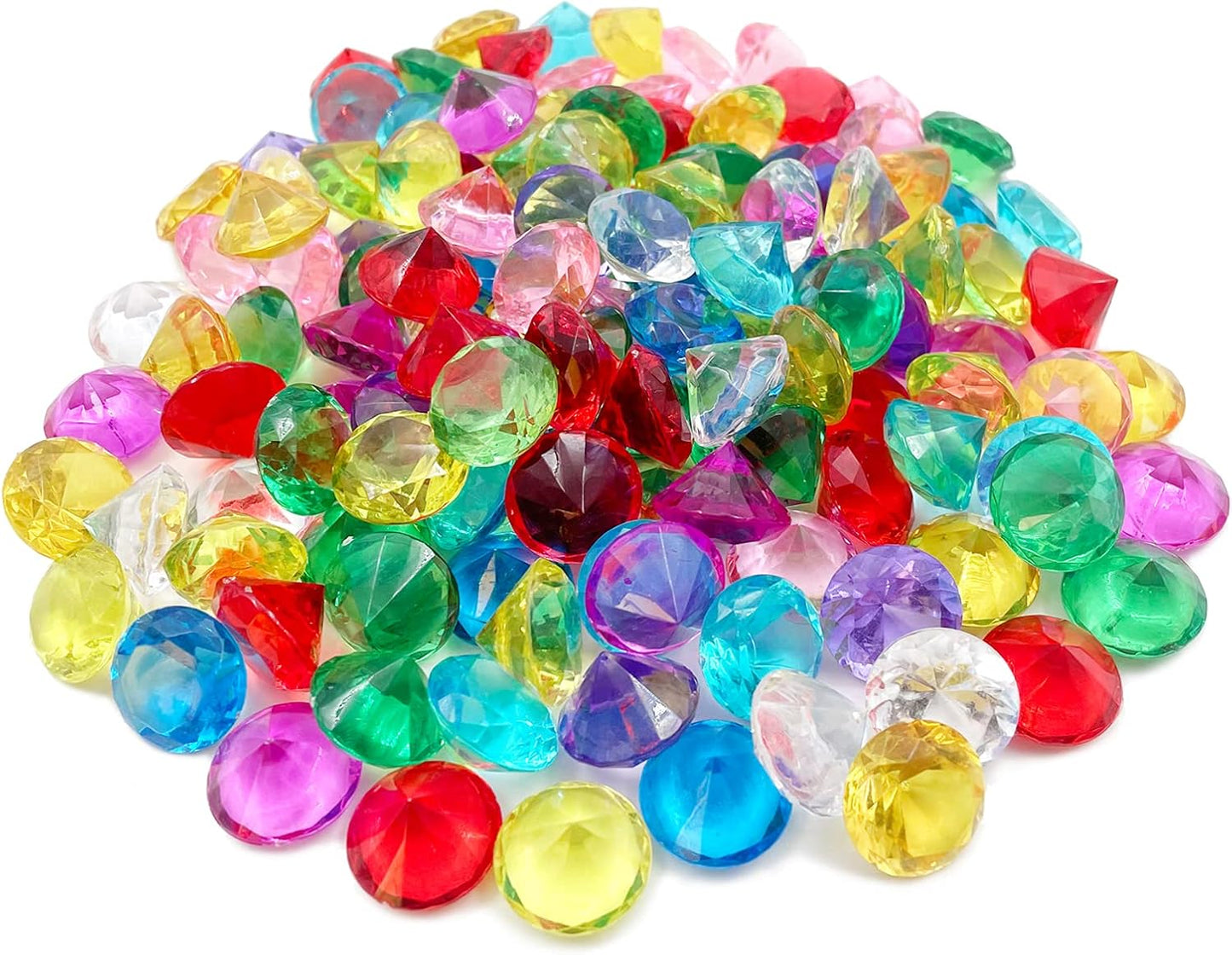 Fake Diamond Valentine's Day Decoration, 280 pcs Multicolor 20 mm Acrylic Diamond for Table Scatters Vase Fillers, Valentines Day Decor