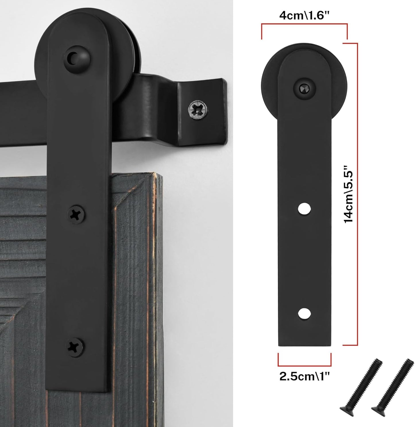 COGOOD Farmhouse Barn Door Mirror - 17 x 26 Rustic Wood Framed Wall Mirror for Bathroom, Living Room, Entryway Wall Decor (Black)