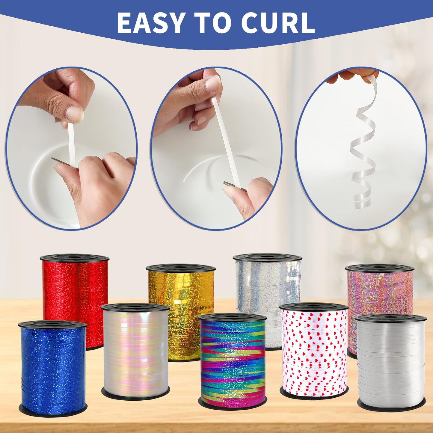 500 Yard Premium White Curling Ribbon for Gift Wrapping, Balloon Ribbon,Party Birthday Wedding