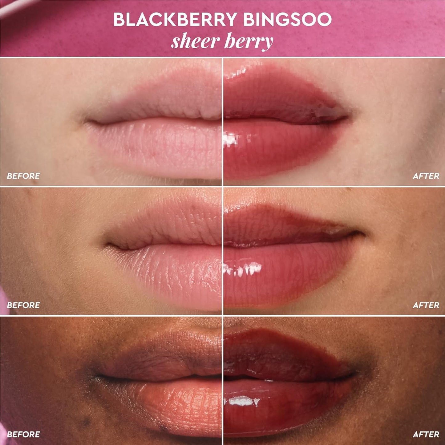 Glow Recipe Glass Balm Lip Treatment - 12Hr Hydrating Lip Balm & Moisturizer with Hyaluronic Acid to Smooth, Plump & Protect from Dryness - Sheer Berry High Shine Tint, Blackberry Bingsoo (15 ml)