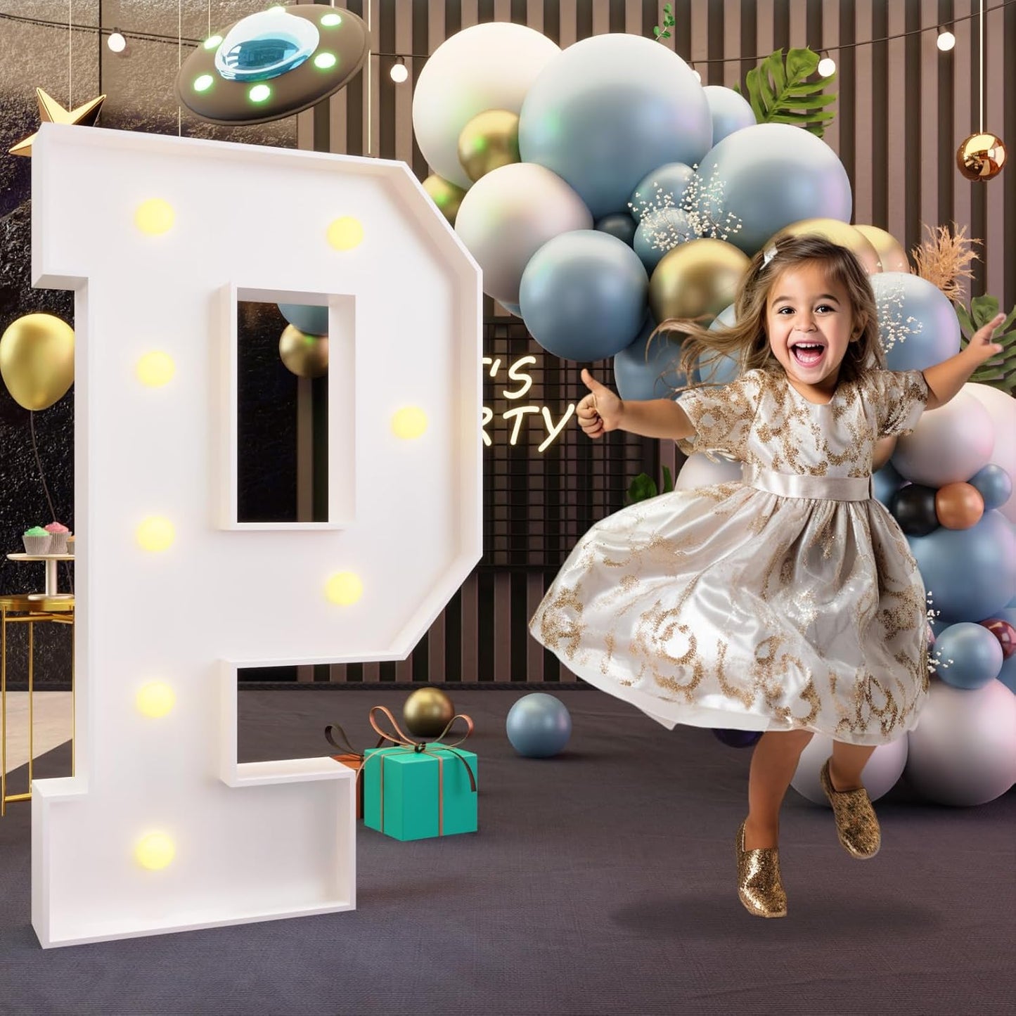 imprsv Marquee Light Up Letters, 3FT Marquee Letters for Birthday Baby Shower Wedding Decorations Light Up Letters for Engagement Party Decor, Large Marquee Letters for Party Decorations, Letter P