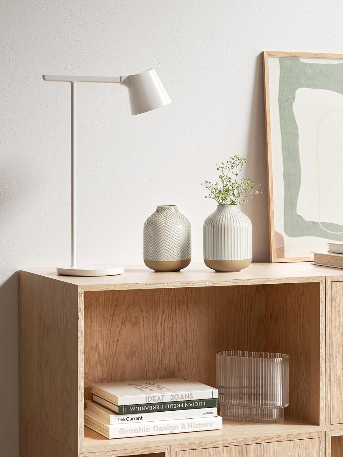 Small Boho Vase for Decor,Rustic Farmhouse Vase for Pampas Grass,Eucalyptus Set and Tiny Stem Flowers,Ceramic for Centerpieces, 5.3 Inch,Wave-Arctic White