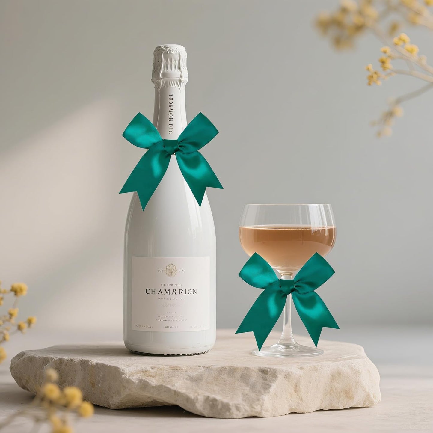 50 PCS Twist Tie Bows Satin Ribbon Bows 3.3 Inch Gift Wrap Bows Craft Bows for Gift Wrapping, Party Decorations Gifts Bag DIY Treat Bags Wedding Decor Baby Shower Christmas (Dark Green)