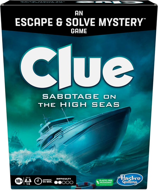 Hasbro Gaming Clue Board Game Sabotage on The High Seas, Escape Room Game, Murder Mystery Games, 1-6 Players, 10+ (Amazon Exclusive)