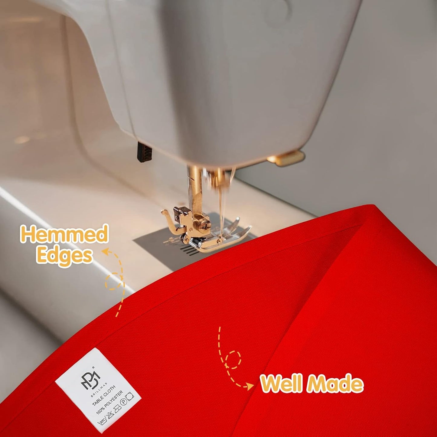 BRILLMAX 6 Pack Red Round Tablecloths 132 Inch - Circle Bulk Linen Polyester Fabric Washable Table Cloth Cover for Wedding Reception Banquet Birthday Party Buffet Restaurant