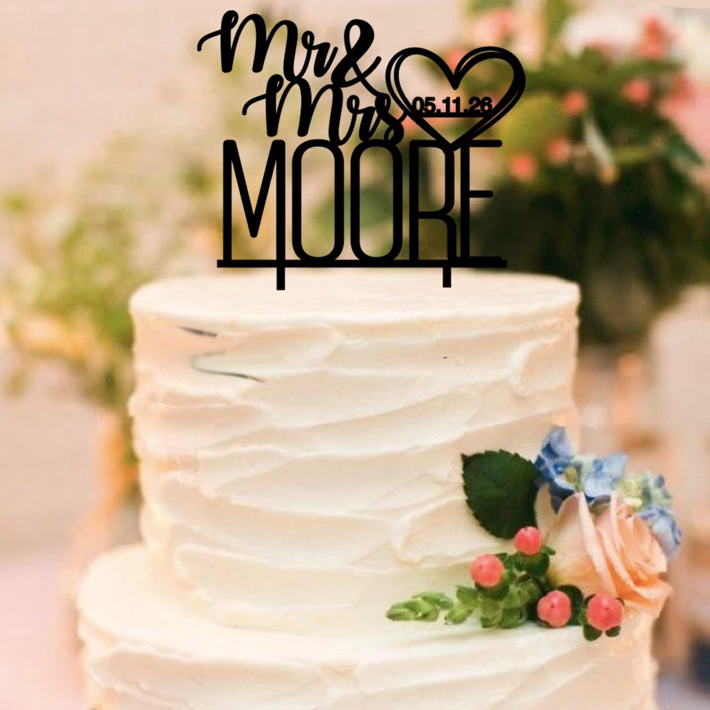 Wedding Cake Toppers/Wedding Cake Toppers Bride and Groom/Custom Cake Topper/Customizable Anniversary Mr and Mrs Cake Topper/Rustic cake topper/Date wedding Cake topper.Wood Cake topper