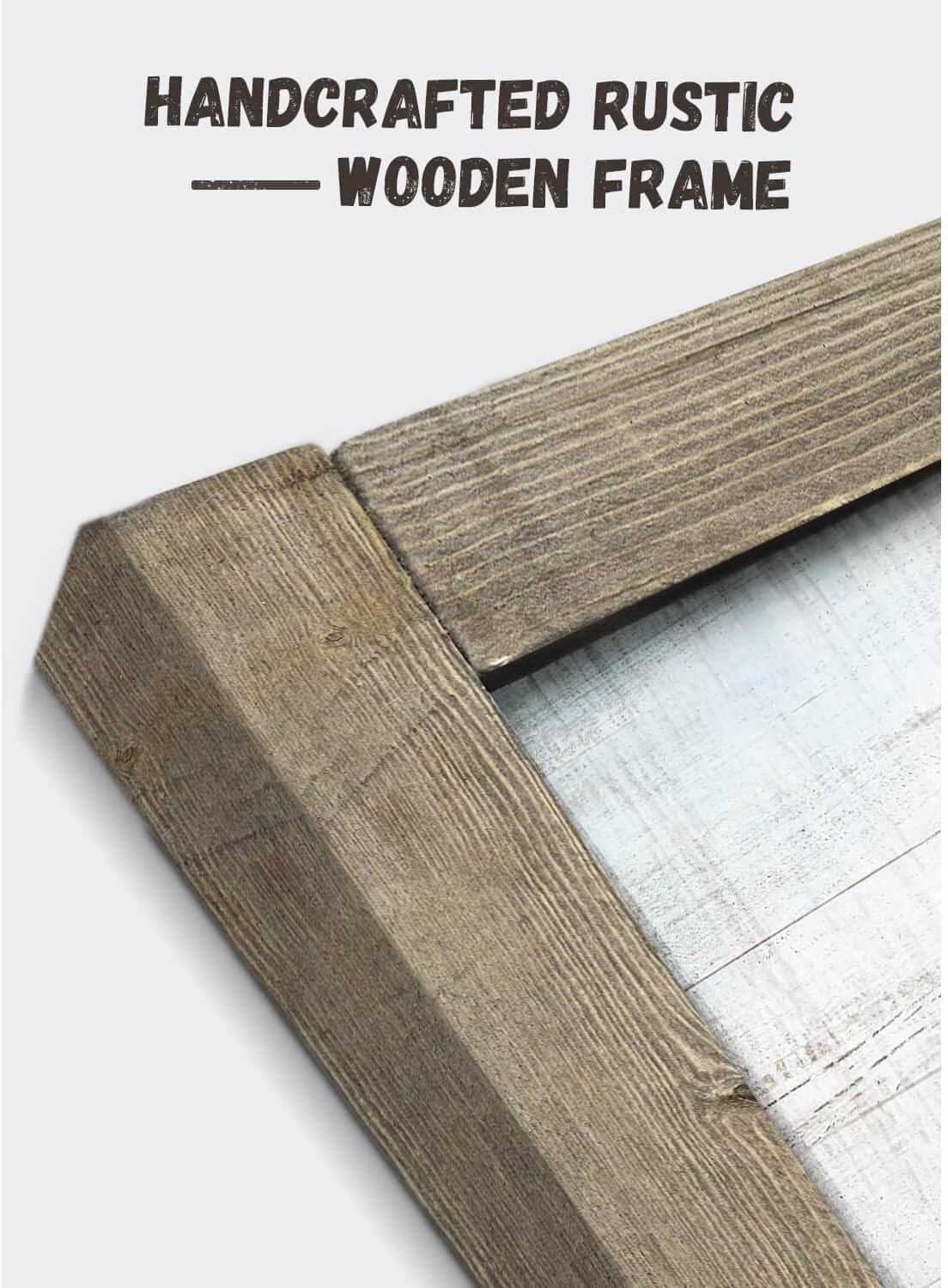 Rustic Wall Decor Barn Framed - Vintage Farmhouse Cow & Windmill Landscape Picture Artwork for Home and Kitchen